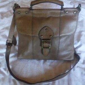 Leather Fossil Satchel Shoulder Bag Brown Purse